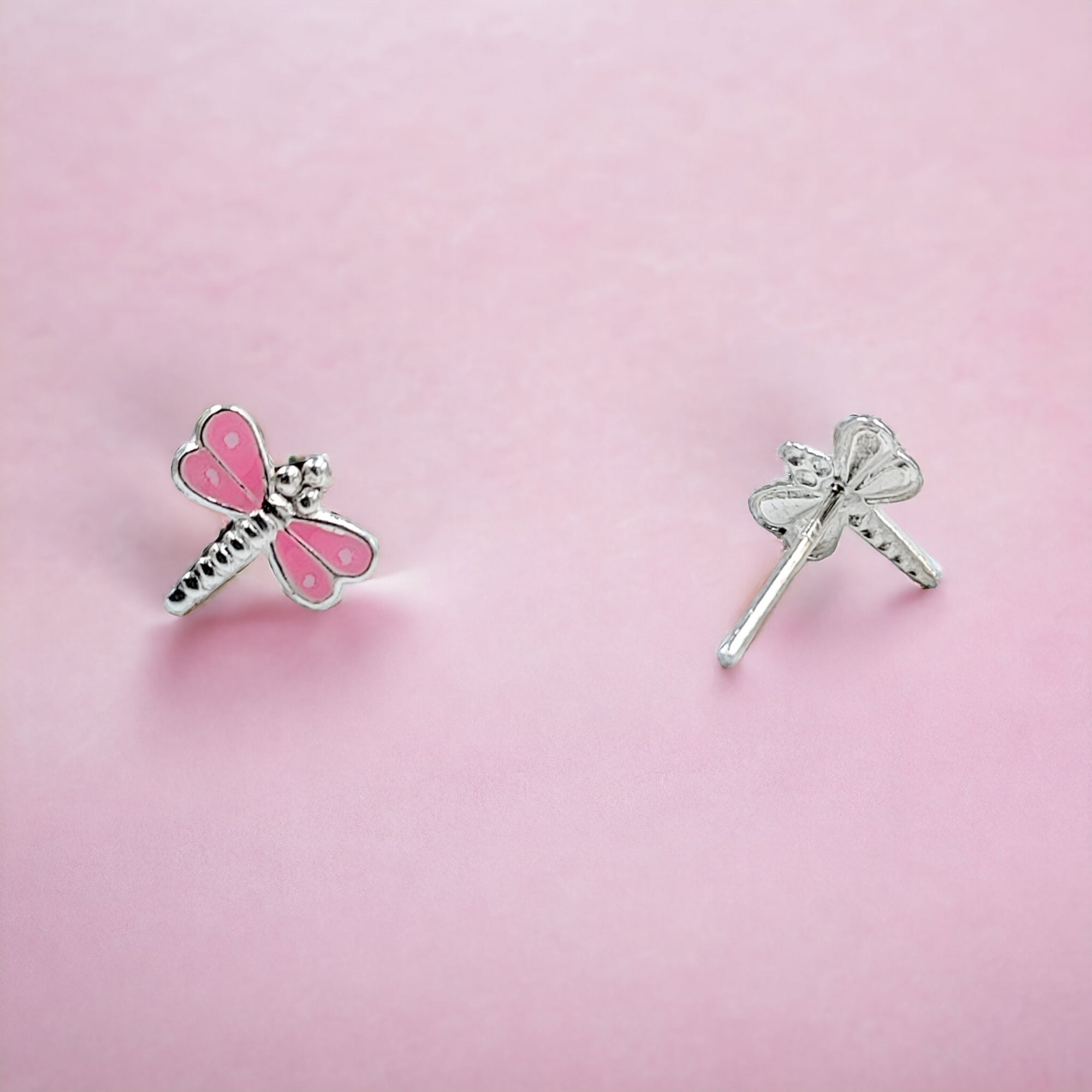 925 Sterling Silver Cute Bees Ear Studs Tiny Insects Earrings Enamel Cartilage Ear Studs Girls Earrings Minimalist Handmade Gift - 8x10 mm
