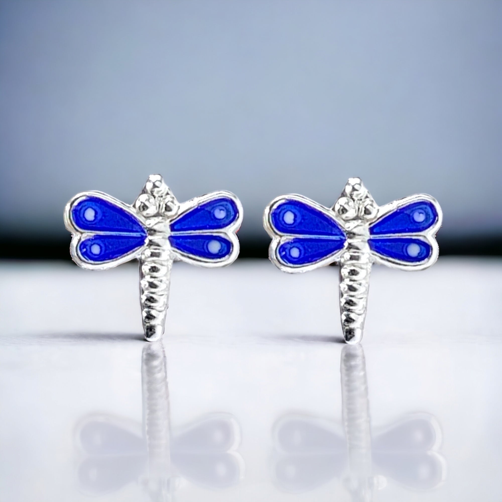 925 Sterling Silver Cute Bees Ear Studs Tiny Insects Earrings Enamel Cartilage Ear Studs Girls Earrings Minimalist Handmade Gift - 8x10 mm