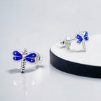 925 Sterling Silver Cute Bees Ear Studs Tiny Insects Earrings Enamel Cartilage Ear Studs Girls Earrings Minimalist Handmade Gift - 8x10 mm