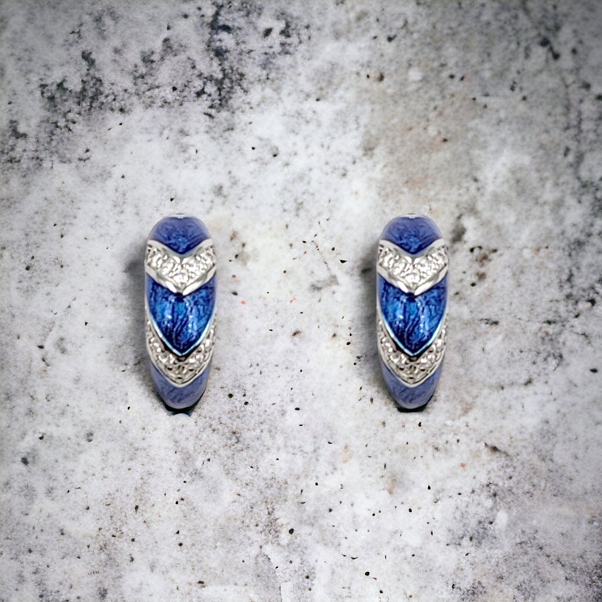 Quirky Enamel Hoops Strips CZ Chunky Bold Hoop Mini Art Deco Earrings Gift For Women 13x4 mm