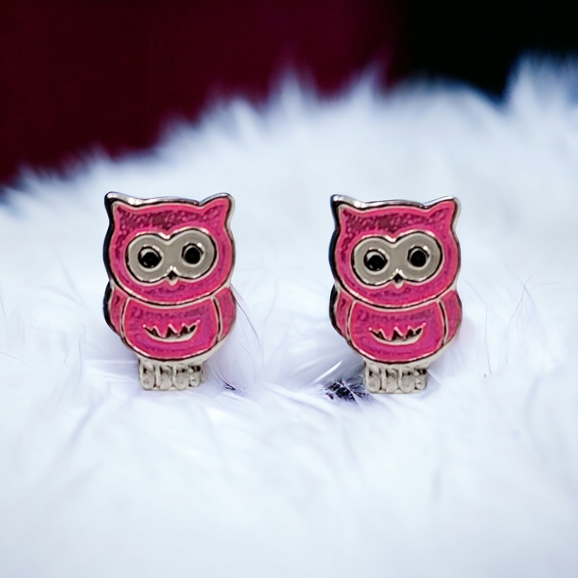 925 Sterling Silver Cute Owl Ear Studs Tiny Bird Earrings Handmade Gift For Girls- 9x6 mm