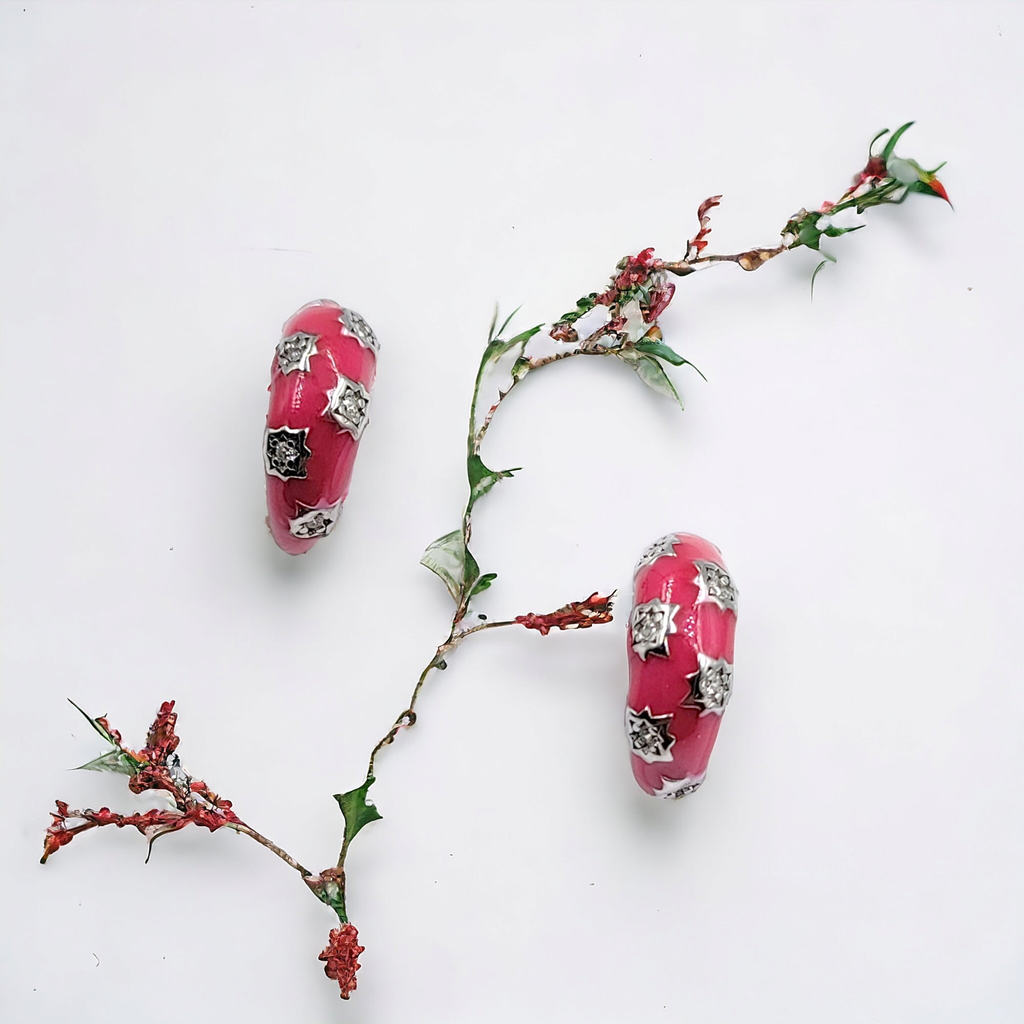 Thick Enamel Hoops Celestial Star CZ Chunky Bold Hoop Mini Art Deco Earrings Minimalist Handmade Gift For Women-13x4 mm