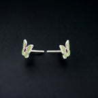 925 Sterling Silver Cute Butterfly Ear Studs Tiny Enamel Ear Studs Earring Minimalist Handmade Gift for Women