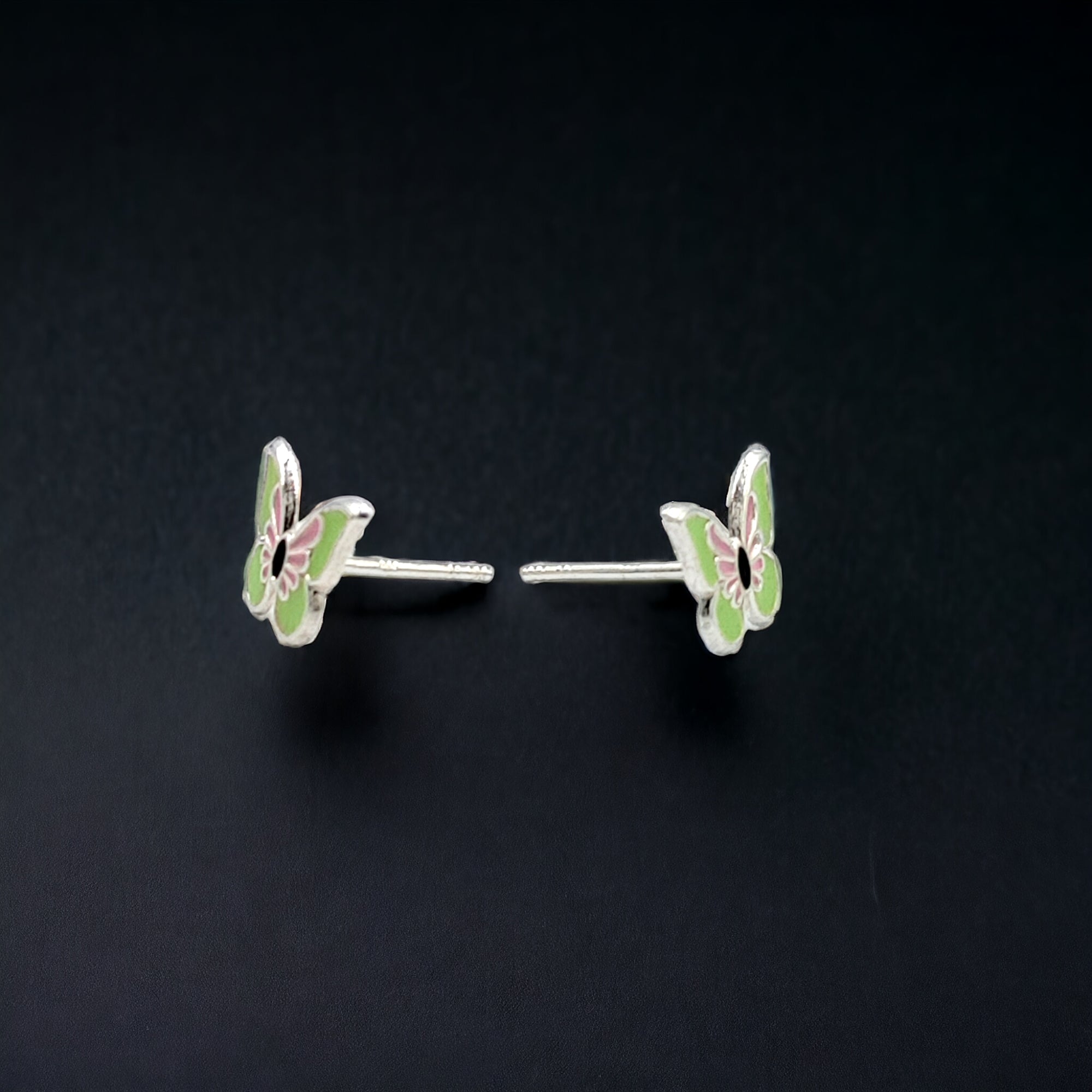 925 Sterling Silver Cute Butterfly Ear Studs Tiny Enamel Ear Studs Earring Minimalist Handmade Gift for Women