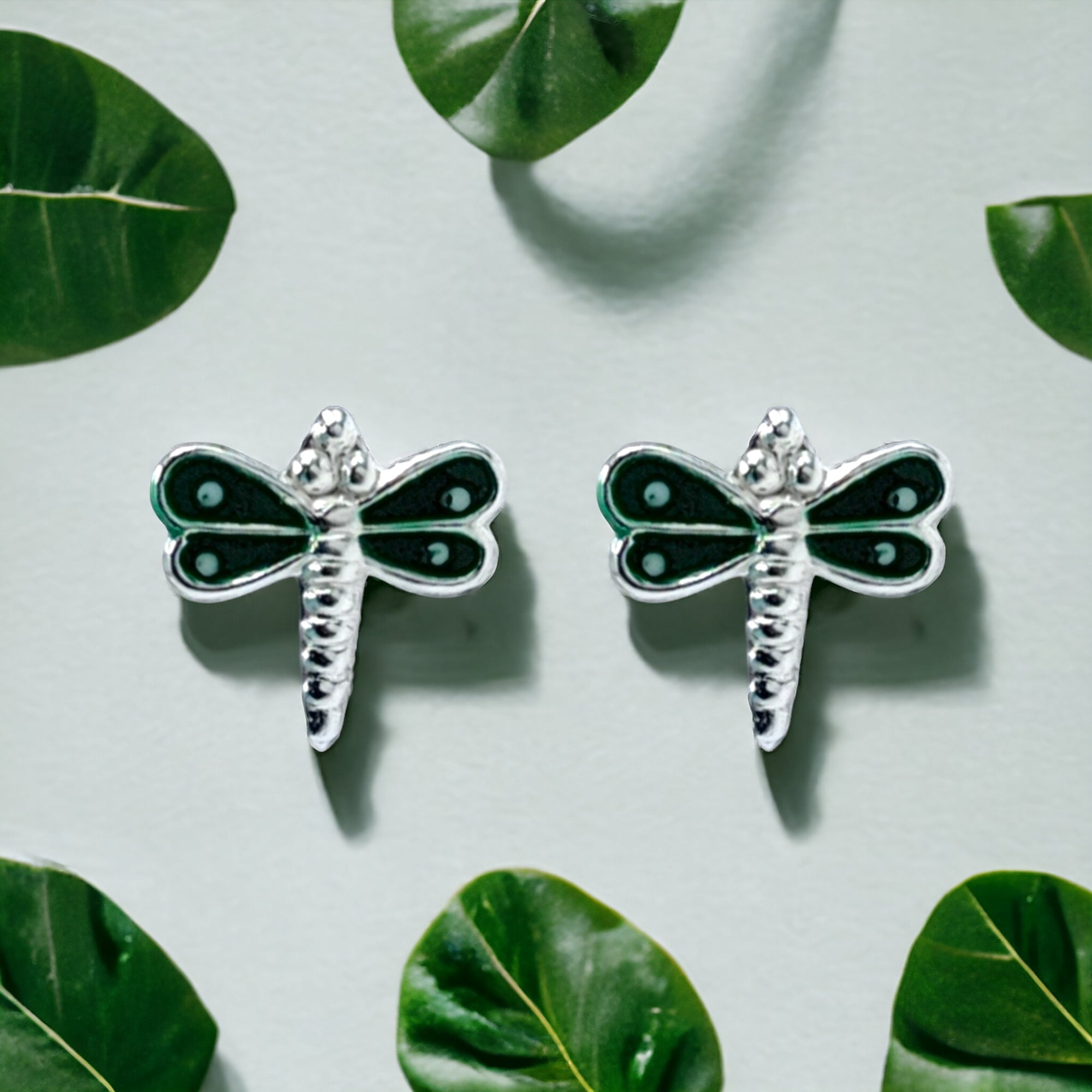 925 Sterling Silver Cute Bees Ear Studs Tiny Insects Earrings Enamel Cartilage Ear Studs Girls Earrings Minimalist Handmade Gift - 8x10 mm