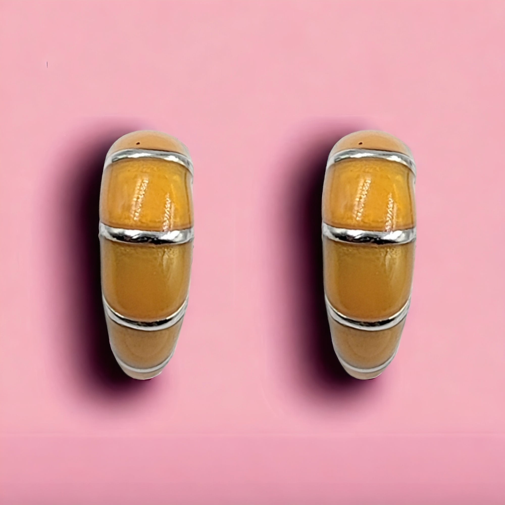 Pretty Enamel Hoops Strips CZ Chunky Bold Hoop Everyday Wear Earring Minimalist Handmade Gift For Women 13x4 mm