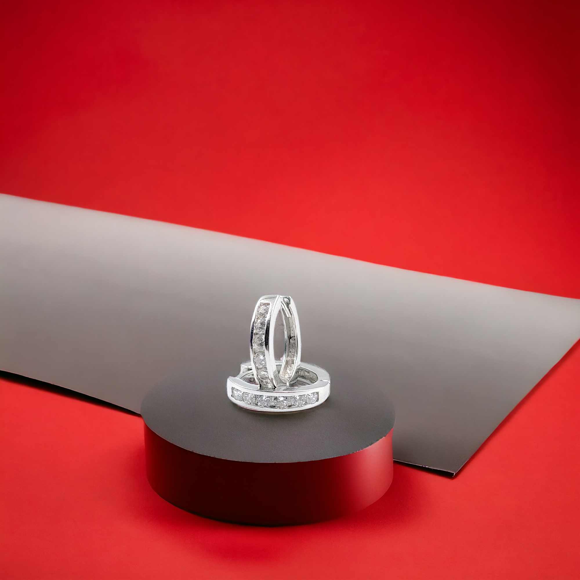 925 Silver Huggie Cartilage Earlobe Minimalist Hoop Earrings CZ Art Latch Back Earrings Minimalist Handmade Gift-16x3 mm