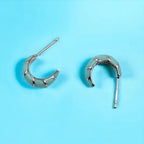 Pretty Enamel Hoops Strips CZ Chunky Bold Hoop Everyday Wear Earring Minimalist Handmade Gift For Women 13x4 mm