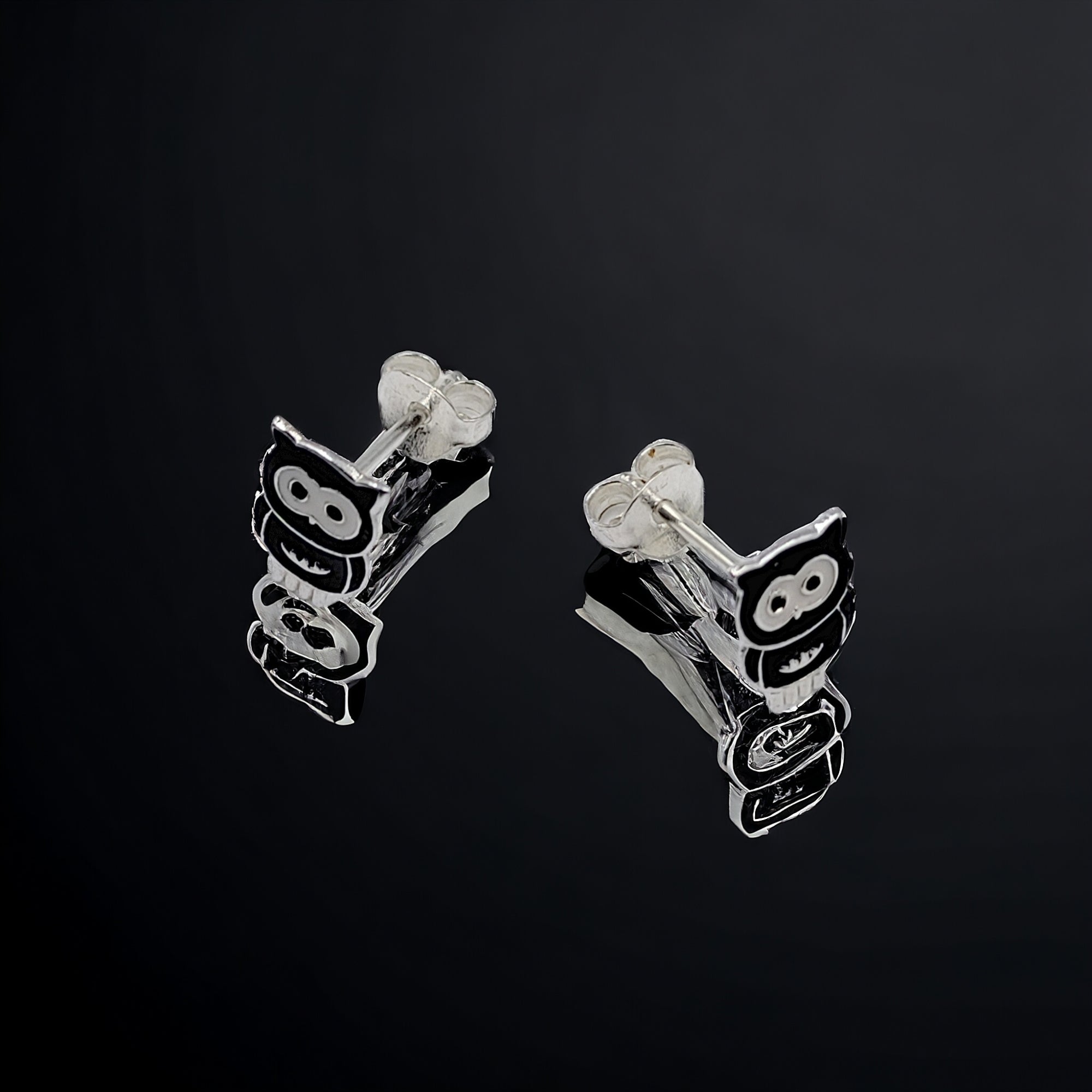 925 Sterling Silver Cute Owl Ear Studs Tiny Bird Earrings Handmade Gift For Girls- 9x6 mm