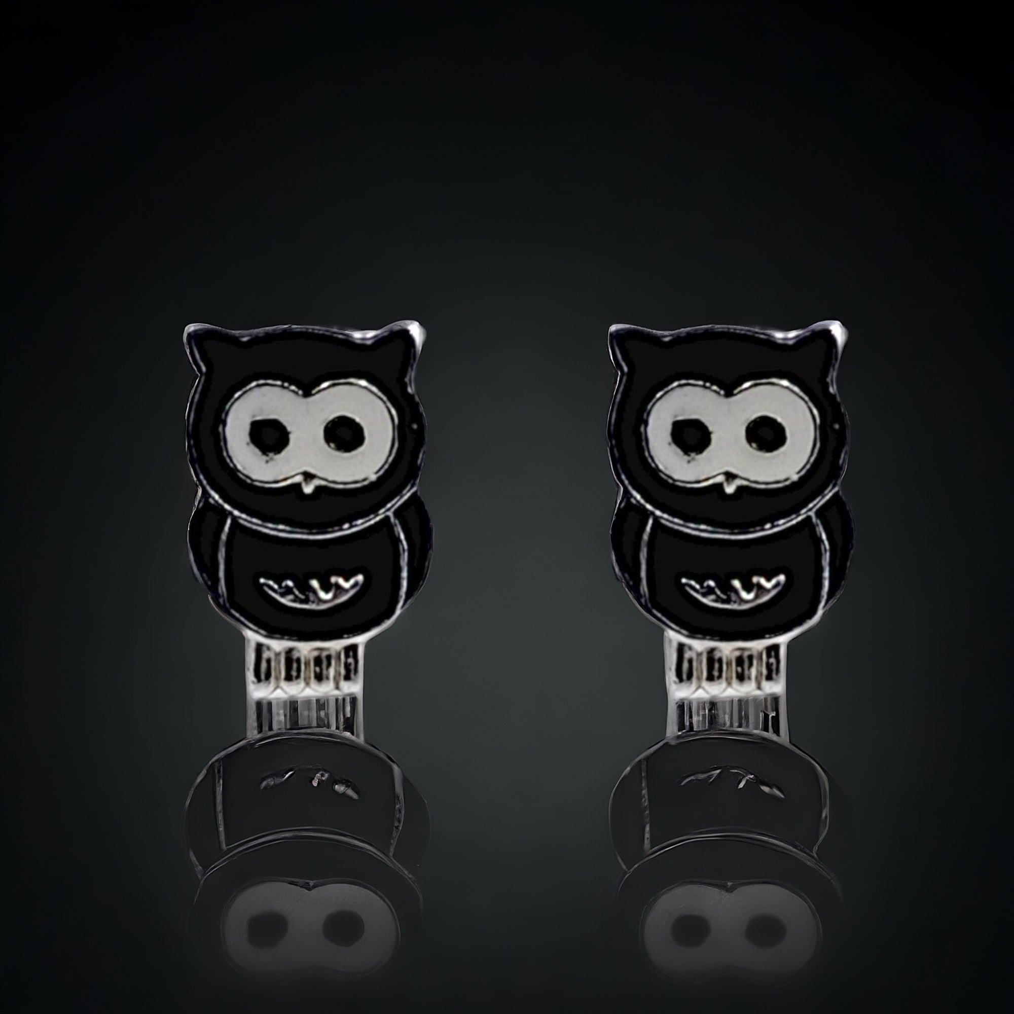 925 Sterling Silver Cute Owl Ear Studs Tiny Bird Earrings Handmade Gift For Girls- 9x6 mm