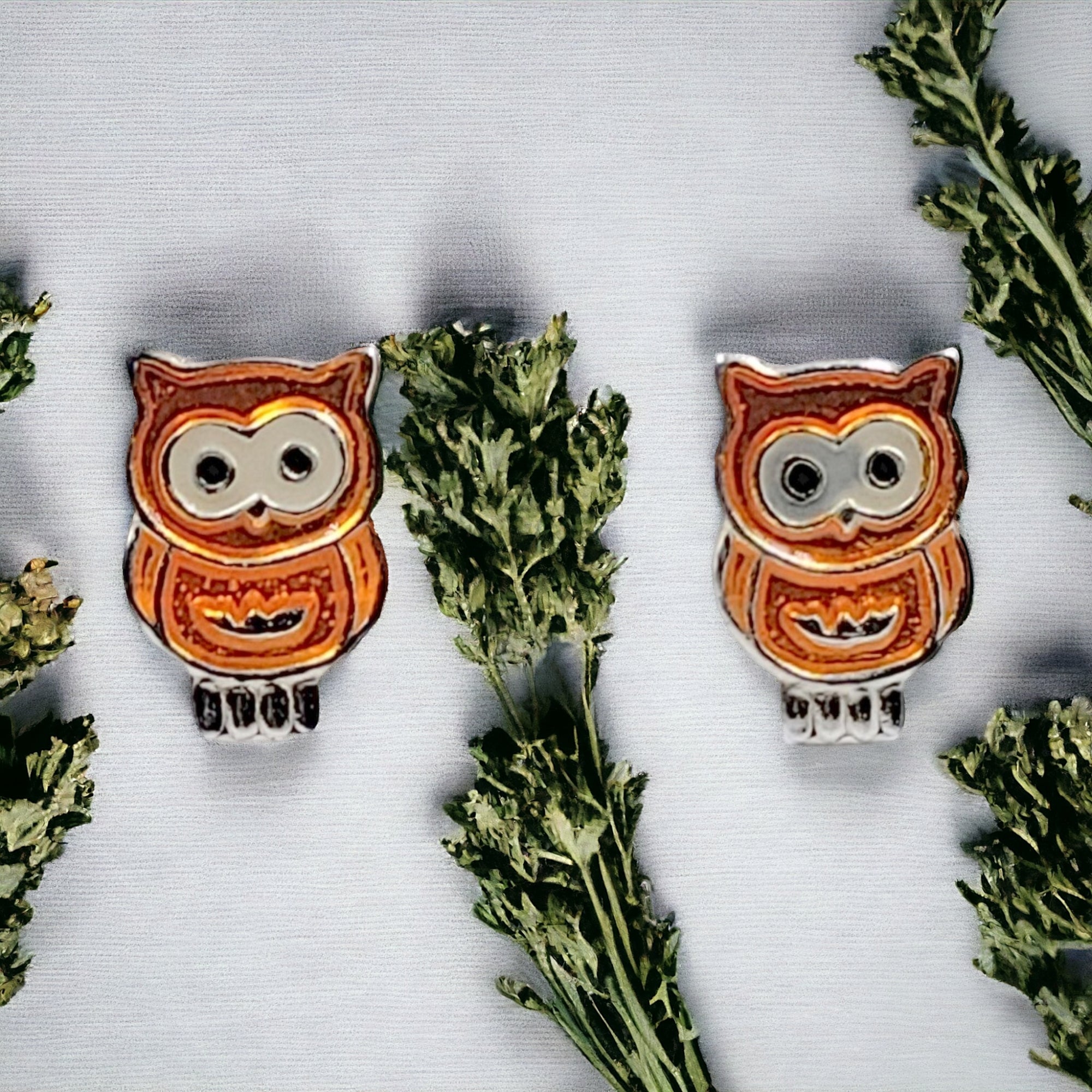 925 Sterling Silver Cute Owl Ear Studs Tiny Bird Earrings Handmade Gift For Girls- 9x6 mm