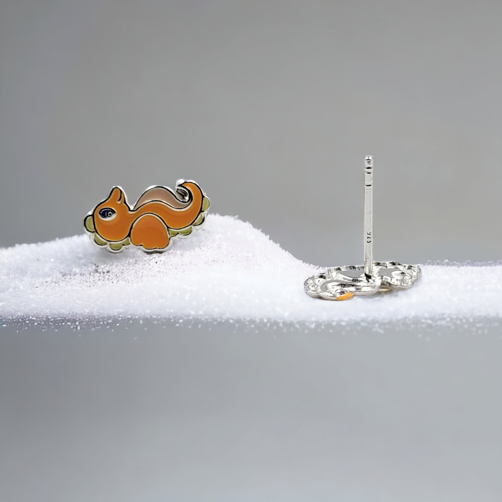 925 Sterling Silver Seahorse Ear Studs Tiny Ocean animal Earrings Minimalist Handmade Gift - 11x6 mm