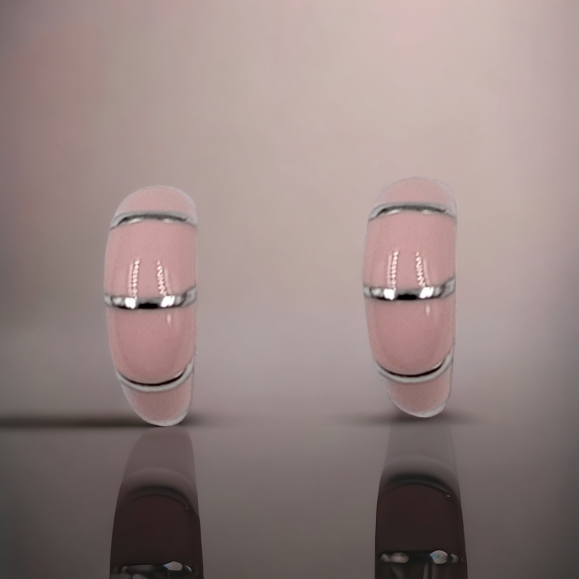 Pretty Enamel Hoops Strips CZ Chunky Bold Hoop Everyday Wear Earring Minimalist Handmade Gift For Women 13x4 mm