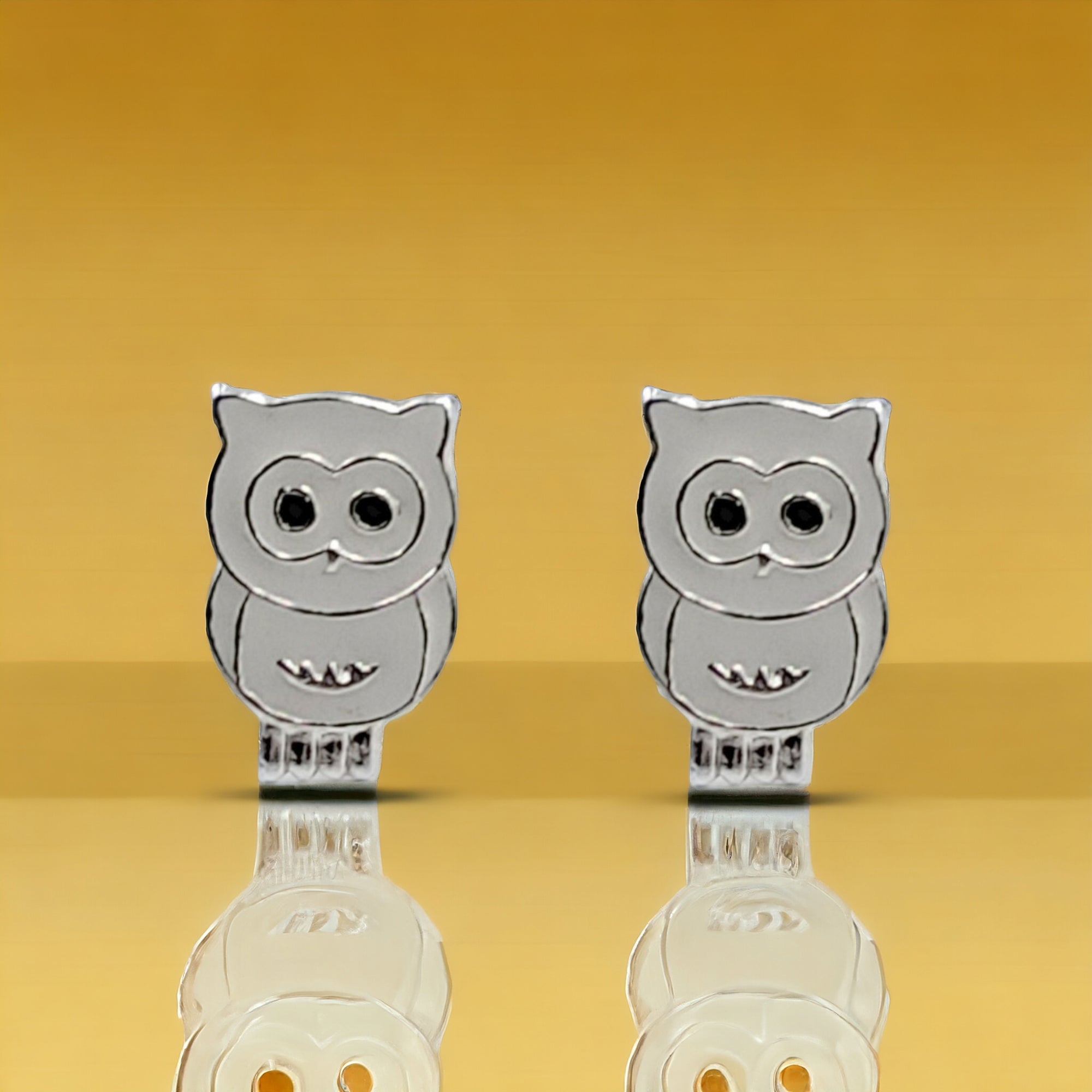 925 Sterling Silver Cute Owl Ear Studs Tiny Bird Earrings Handmade Gift For Girls- 9x6 mm