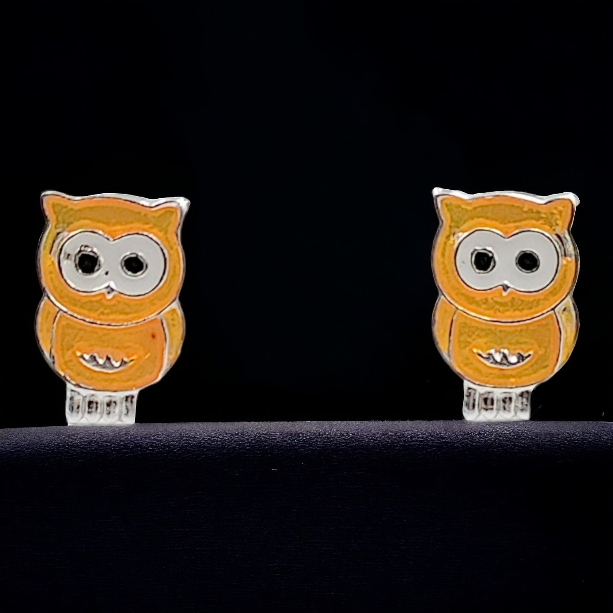 925 Sterling Silver Cute Owl Ear Studs Tiny Bird Earrings Handmade Gift For Girls- 9x6 mm