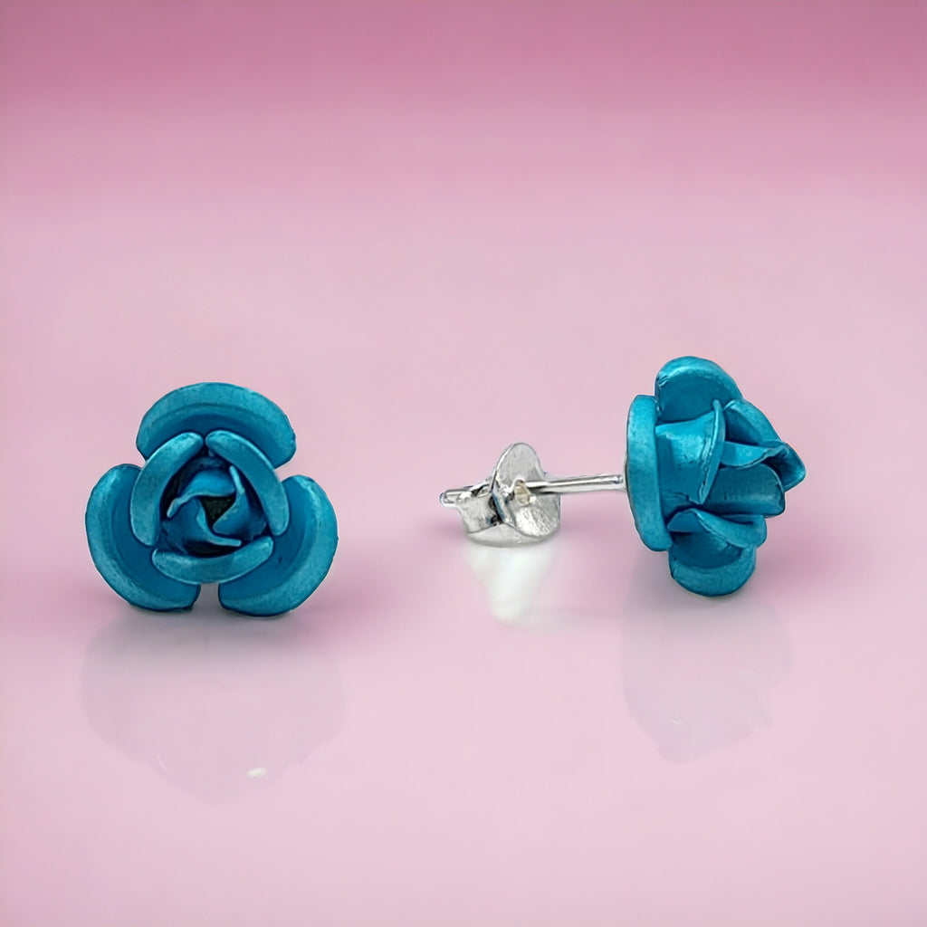 Rose Flower Stud Earrings Minimalist Jewelry Gift For Women