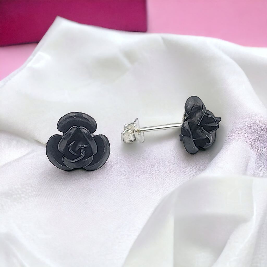 Rose Flower Stud Earrings Minimalist Jewelry Gift For Women