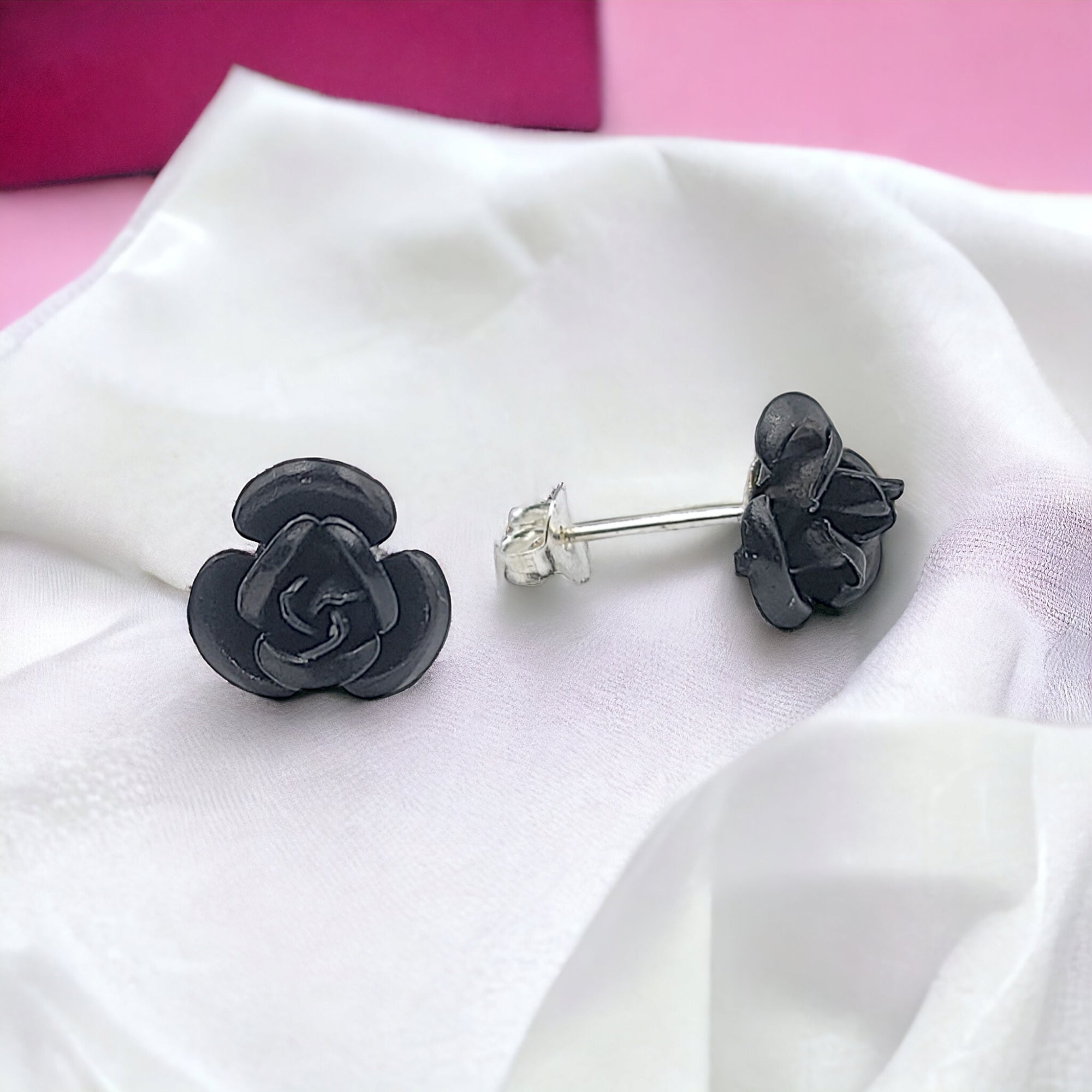 Rose Flower Stud Earrings Minimalist Jewelry Gift For Women