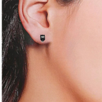 925 Sterling Silver Cute Owl Ear Studs Tiny Bird Earrings Handmade Gift For Girls- 9x6 mm