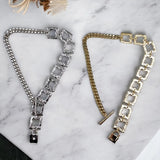 Exotic Square Toggle Clasp Choker Necklace