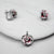 925 Sterling Silver Heart Shape Pendant With English Lock Earring Set CZ Stones Enameled Flower Design Jewellery Minimalist Handmade Gift