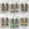 Genuine Vivid Stones Floral Design & Jhumka Earrings Combo Set Of 6 Pair-Any 6 Color