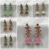 Genuine Vivid Stones Floral Design & Jhumka Earrings Combo Set Of 6 Pair-Any 6 Color