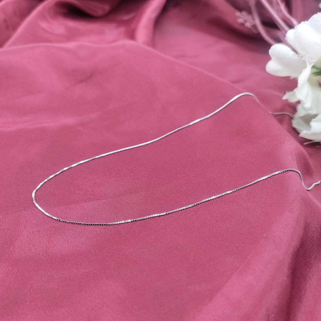 925 Silver Jewellery Chain Unisex Dainty Box Chain Gift- 18 Inch
