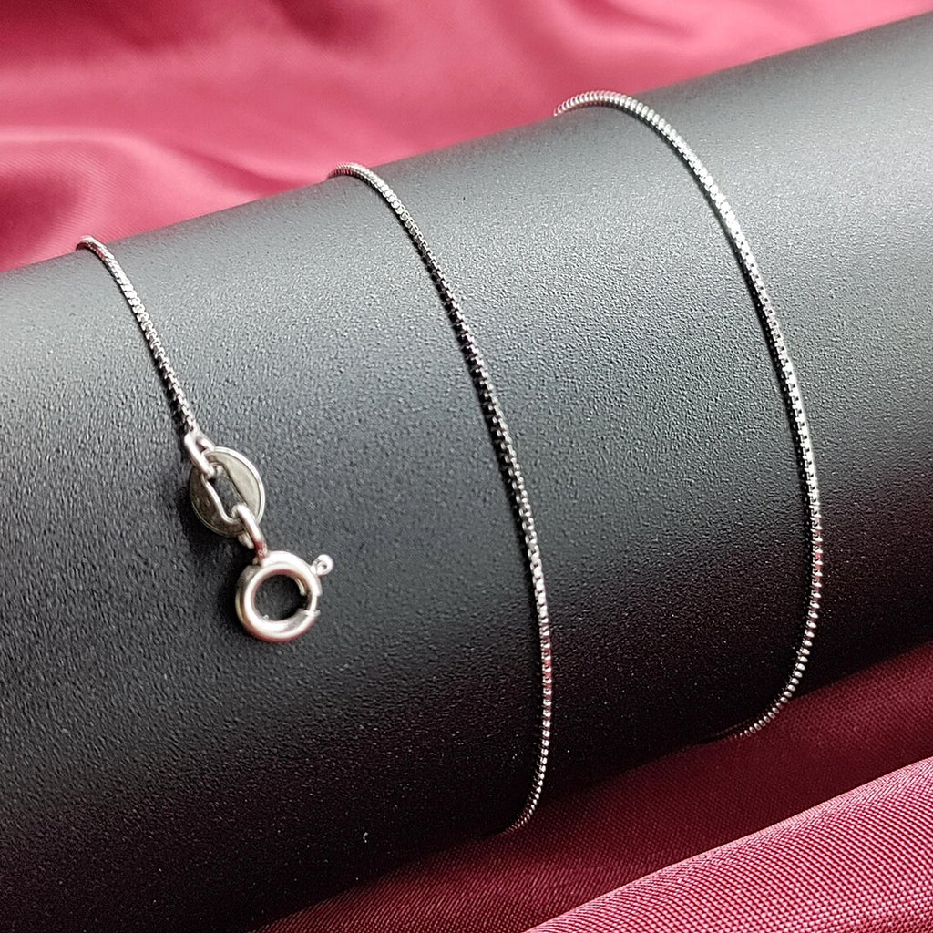 925 Silver Jewellery Chain Unisex Dainty Box Chain Gift- 18 Inch