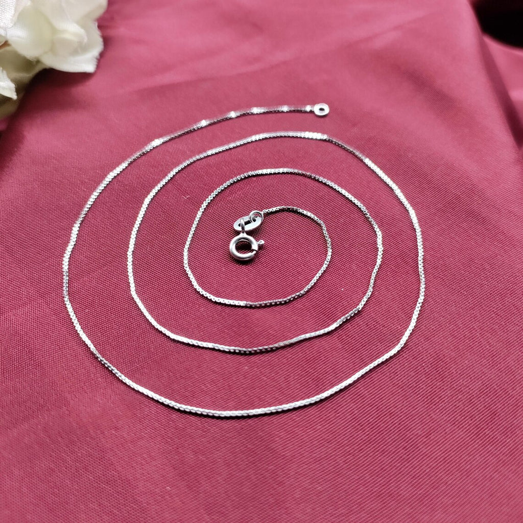 925 Silver Jewellery Chain Unisex Dainty Box Chain Gift- 18 Inch