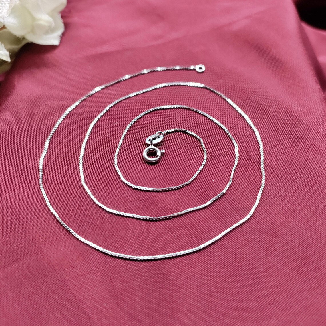 925 Silver Jewellery Chain Unisex Dainty Box Chain Gift- 18 Inch