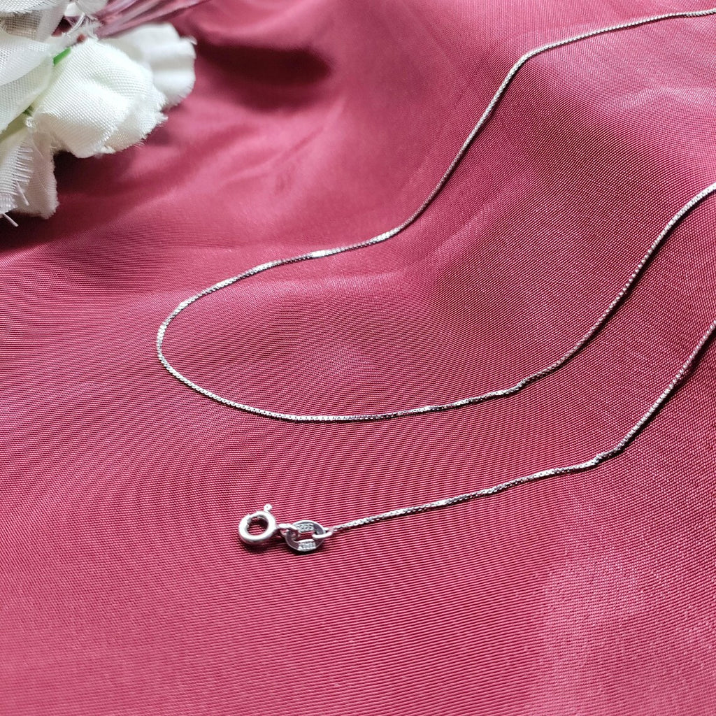 925 Silver Jewellery Chain Unisex Dainty Box Chain Gift- 18 Inch