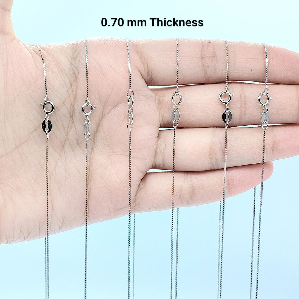 925 Silver Jewellery Chain Unisex Dainty Box Chain Gift- 18 Inch