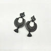 Shiny Black & Silver Oxidised Earrings Combo Set Of 4 Pair