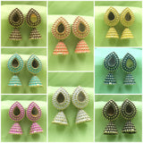 Rajwadi Solid Design Pear Shape & Round Jhumka Earrings Combo Set Of 8 Pair-Any 8 Color