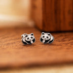 AMONROO® 925 Silver Jewellery for Women - 925 Sterling Silver Panda Enamel Stud Earrings, Animal Jewellery, Gift for Girls | 925 Stamp, Warranty & Authenticity Certificate