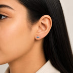 AMONROO® 925 Silver Jewellery for Women - 925 Sterling Silver Blue Green Fish Enamel Stud Earrings, Ocean Animal Jewellery Gift | 925 Stamp, Warranty & Authenticity Certificate