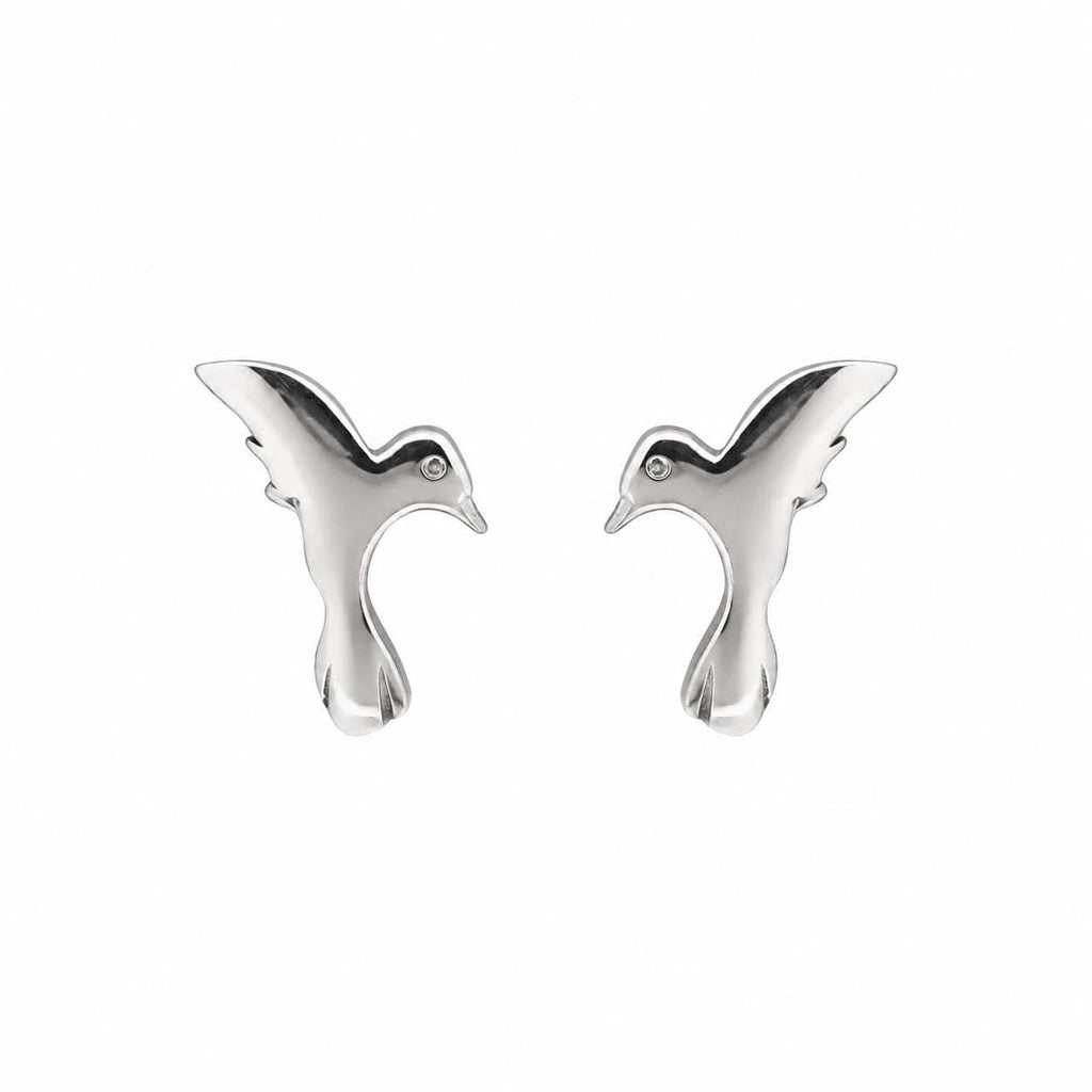 AMONROO® 925 Silver Jewellery for Women - 925 Sterling Silver Bird Stud Earrings, Flying Bird Design, Minimalist Daily Wear Jewellery | 925 Stamp, Warranty & Authenticity Certificate