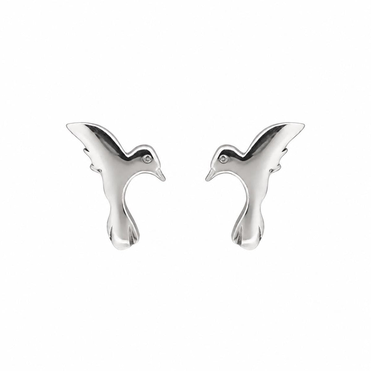 AMONROO® 925 Silver Jewellery for Women - 925 Sterling Silver Bird Stud Earrings, Flying Bird Design, Minimalist Daily Wear Jewellery | 925 Stamp, Warranty & Authenticity Certificate