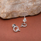 925 Sterling Silver Q Stud Earrings Minimalist Letter Q Earrings Tiny Modern Alphabet Jewelry Gift for Her