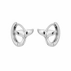 925 Sterling Silver Whale Tail Hoop Earrings - Minimalist Ocean Marine Jewelry-Size 10 x 8 MM