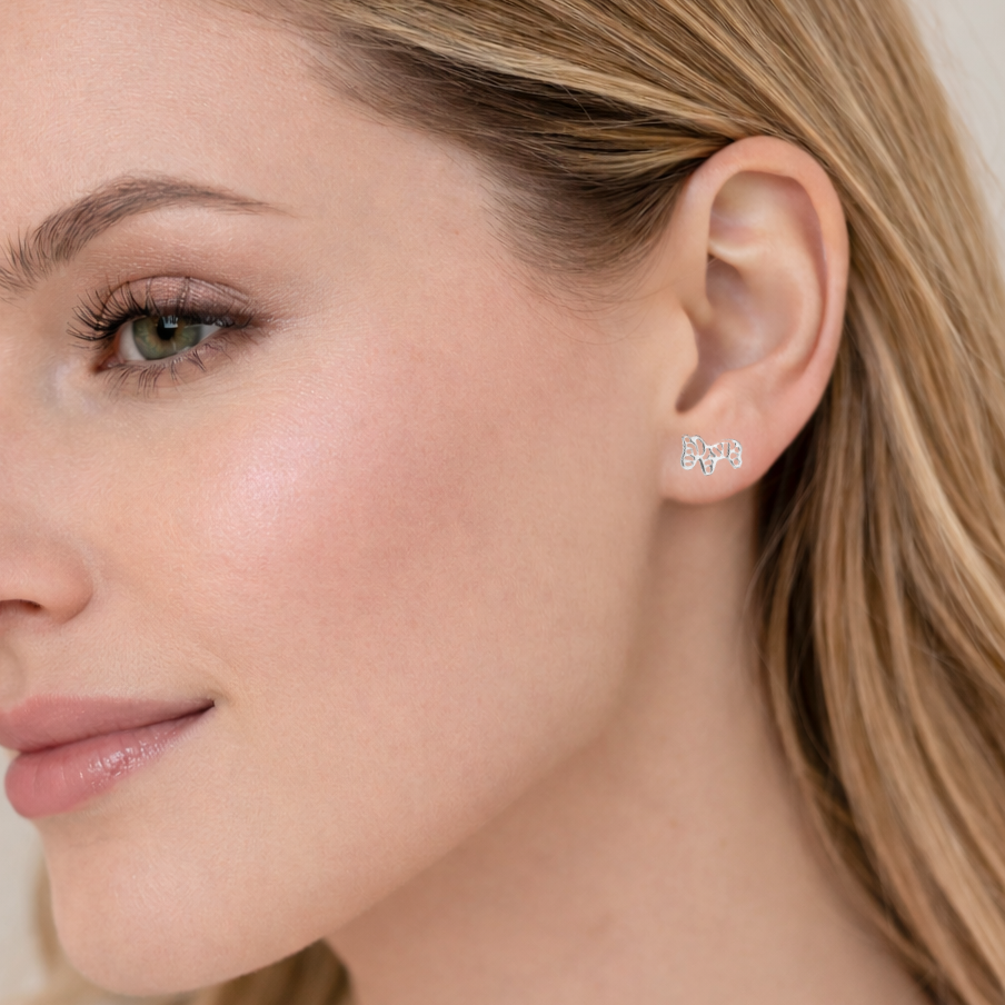 925 Sterling Silver Zebra Stud Earrings Safari Animal Jewelry