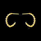 Gold Finish Sterling Silver Twisted Hoop Earrings, Dainty Rope Studs-Size 15 x 2 MM