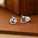 AMONROO® 925 Silver Jewellery for Women - 925 Sterling Silver Knot Stud Earrings, Minimalist Circle Earrings, Dainty Daily Wear Jewellery | 925 Stamp, Warranty & Authenticity Certificate