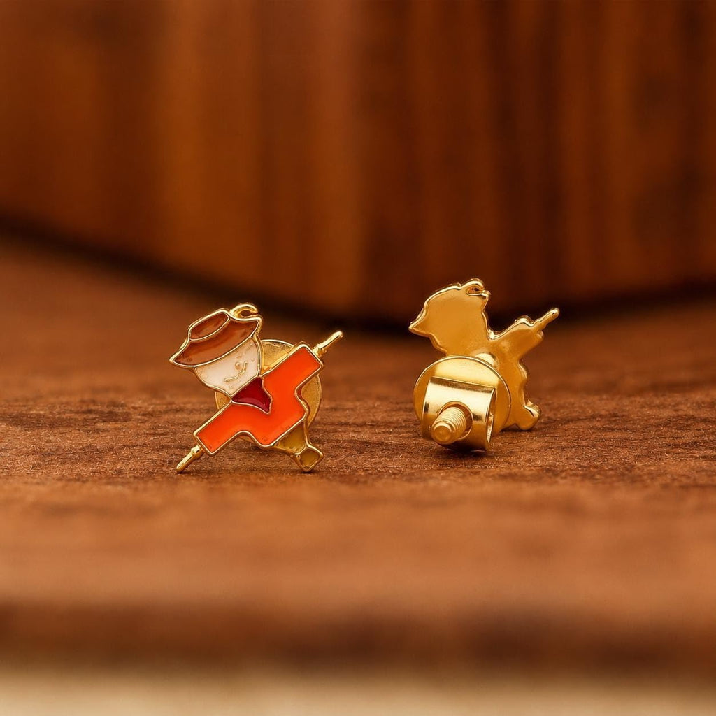 AMONROO® 925 Silver Jewellery for Women - 925 Sterling Silver Scarecrow Enamel Stud Earrings, Fall Earrings, Festive Jewellery Gift | 925 Stamp, Warranty & Authenticity Certificate