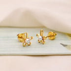 AMONROO® 925 Silver Jewellery for Women - Gold Finish 925 Sterling Silver Flower Pearl Stud Earrings, Daisy Earrings, Daily Wear Jewellery | 925 Stamp, Warranty & Authenticity Certificate