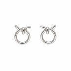 AMONROO® 925 Silver Jewellery for Women - 925 Sterling Silver Knot Stud Earrings, Minimalist Circle Earrings, Dainty Daily Wear Jewellery | 925 Stamp, Warranty & Authenticity Certificate