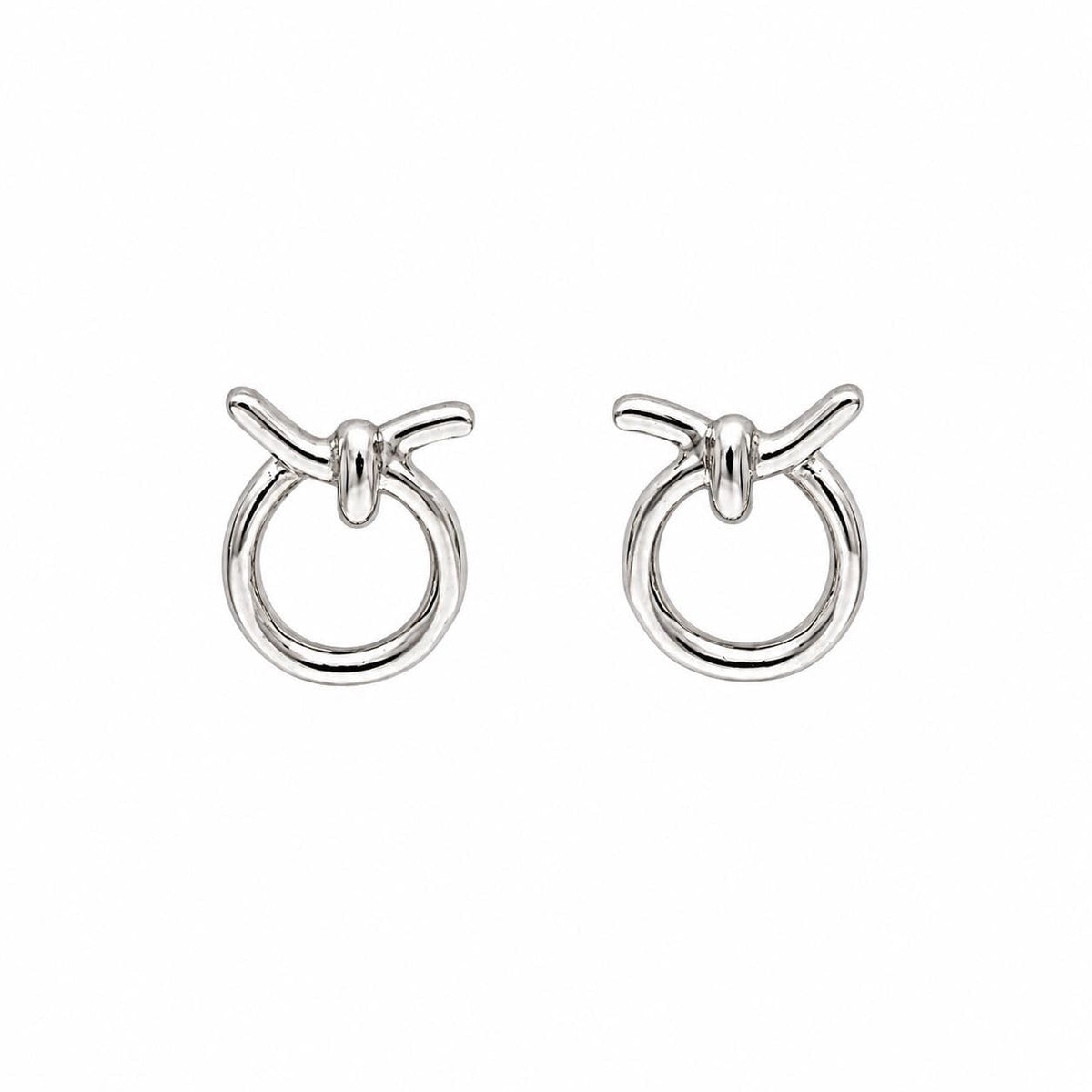 AMONROO® 925 Silver Jewellery for Women - 925 Sterling Silver Knot Stud Earrings, Minimalist Circle Earrings, Dainty Daily Wear Jewellery | 925 Stamp, Warranty & Authenticity Certificate