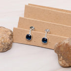 AMONROO® 925 Silver Jewellery for Women - 925 Sterling Silver Blue Cushion CZ Drop Earrings, Sapphire Colour Earrings | 925 Stamp, Warranty & Authenticity Certificate