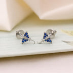 AMONROO® 925 Silver Jewellery for Women - 925 Sterling Silver Stingray Blue CZ Stud Earrings, Ocean Animal Earrings, Gift for Women | 925 Stamp, Warranty & Authenticity Certificate